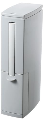 AMZLORD Juego de papelera y escobilla de inodoro integrados, escobilla de inodoro y cubo de basura de gran capacidad, accesorios de baño multifunción con apertura de una tecla