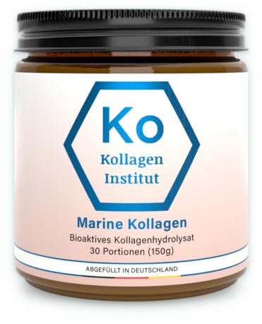 Kollagen Institut Marine Kollagen – 150g Pulver (30 Portionen), Hochdosiert Bioaktives Kollagen Peptide, Pure & Premium Meereskollagen Hydrolysat Typ 1, Daily Kollagenpulver