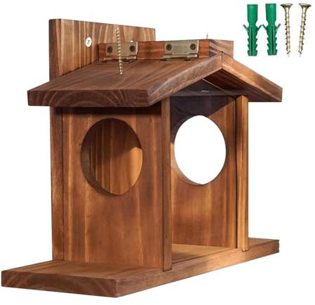 Eichhörnchenhaus | Eichhörnchen Futterhaus | Haustier Eichhörnchen Haus - Stabile Box mit Abnehmbarem Dach | Outdoor Futterstation für Eichhörnchen und Streifenhörnchen | Gartendeko |