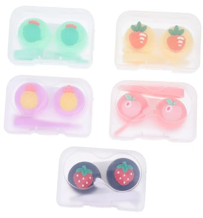 HAPINARY 5pcs Lens Contacts Box Portable Holder Case Travel Organiser Pp Material
