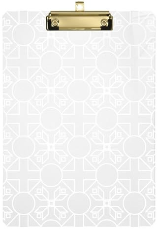 Weiße abstrakte Design-Muster, große Klemmbretter, Standardloch für Fußball-LKW-Fahrer, Größe 22,9 x 30,5 cm