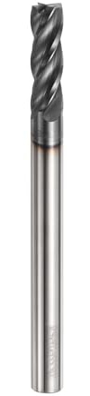 HARFINGTON Carbide Square Nose End Mill Bit 7/32 Cut Dia 4 Flutes TiAlN Coated Milling Cutter for Hardened Steel Metal (7/32 Shank 5/8 Cut Length 2-7/16 Long 30 Degree Helix)