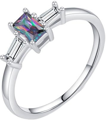 Whoiy Bandring Damen Gold 375, Hochzeitsringe Elegant 9 Karat Echtgold Kristall Verlobung Ringe für Frauen Gr. 58 (18.5)