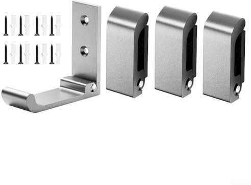 Zilimontt Klappbare Wandhaken, 4 faltbare Haken zum Aufhängen von Mänteln, Taschen, Hüten und Schlüsseln, Wandmontage, robuste Aluminium-Klappgarderobenhaken (Silber)