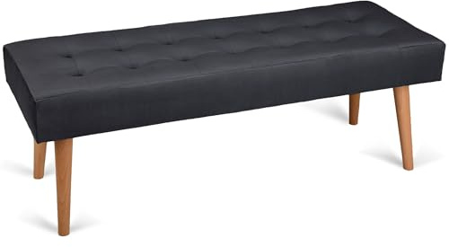 MG Design Polsterbank 45 × 120 cm in Dunkelgrau – stabiles Holzgestell, weich gepolstert, samtig-weiche Oberfläche mit dezentem Schimmer, pflegeleicht – für Wohnzimmer, Schlafzimmer & Flur