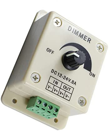 DOITOOL 12v 8a LED Panel Dimmer Switch Pwm Rotary Knob Manual Brightness Controller for Single Color LED Lighting Wall Mount
