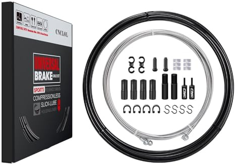 CNCLOL Universal Bike Brake Cable Kit, Bicycle Brake Cables Set with Stainless Steel Wire, Front & Rear Brake Cable 2.5m with 3m Housing for Mountain Bike/MTB/BMX/Kids/Childs/Road Bike