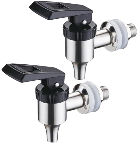 2 Stück Edelstahl Getränkespender Zapfhahn: 16mm Bierzapfhahn Wasserspender Ersatzzapfen, Ersatzzapfhahn für Getränkespender, 304 Edelstahl Getränkespender Zapfhahn für Wein Bier Saft Kaffee