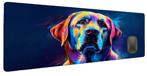 Alfombrilla Ratón XXL 1200x600mm Color Alfombrilla Gaming Perro, Mouse Pad Tapete Escritorio Accesorios Gaming, Almohadilla Raton Resistente al Agua Mouse Pad Gaming Antideslizante Jugadores I-4