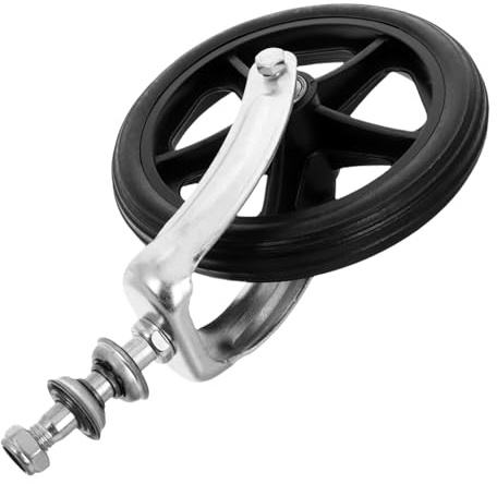 FRCOLOR Wheelchair Front Caster Wheel Replacement Bearings Solid Tire Universal Design for Manual and Electric Wheelchairs Easy Installation for Seniors and Garden Use