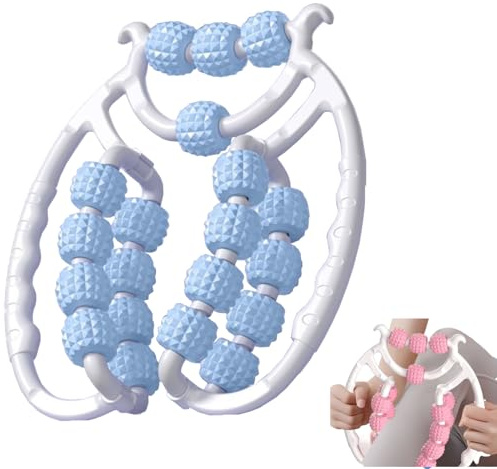 Beinmassagegerät Manuell 20 Räder Cellulite Roller Lipödem Massagegerät Massageroller Beine Anti Cellulite Circular Leg Clamp KreisföRmige Beinklemme Für Bein, Fuß, Arm, Taille (Blau)