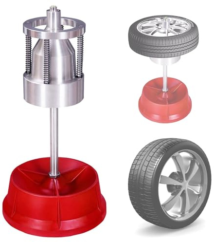 HPMCVE Bubble Wheel Balancer Stand, Portable Hub Wheel Balancing Machine with Alignment Tools, Heavy Duty Rim Tire Balancer Machine with Bubble Level, for Car Light Truck Wheels Repair