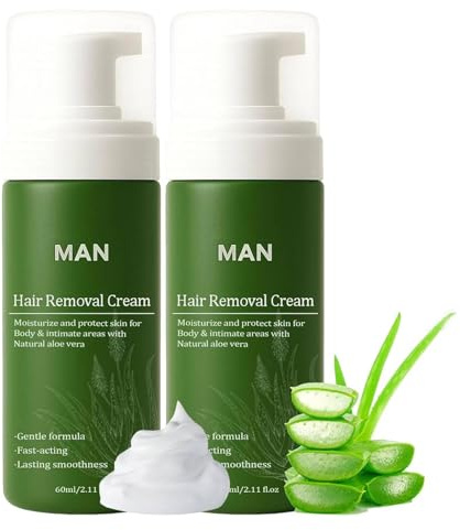 Botane Men Hair Removal Cream, Botane Enthaarungscreme Intimbereich Männer, Haarentfernungscreme Intimbereich mit Aloe Vera, Sanfte und Gründlich Haarentfernung für den Intimbereich (2)