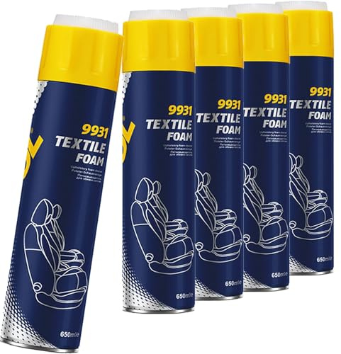 SCT Mannol 5x Polsterreiniger | 650 ML Polsterreiniger Textile Foam mit Bürste, Schaumreiniger