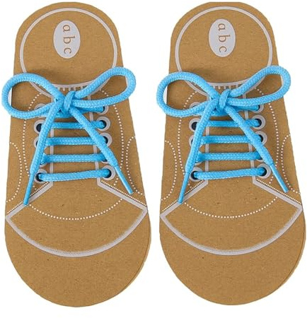 MYRLOFT 2 Pack Shoe Lace Practice for Kids, Wooden Lacing Shoe Toy to Learn to Tie Shoe Laces Kids, Educational Fine Motor Skill Learning Toy for Toddlers Ages 3–6