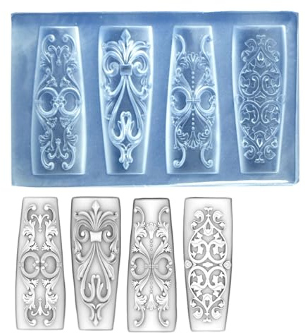 Moule à ongles multifonction en silicone transparent pour créer un beau motif floral en résine et kit de manucure pour nail art