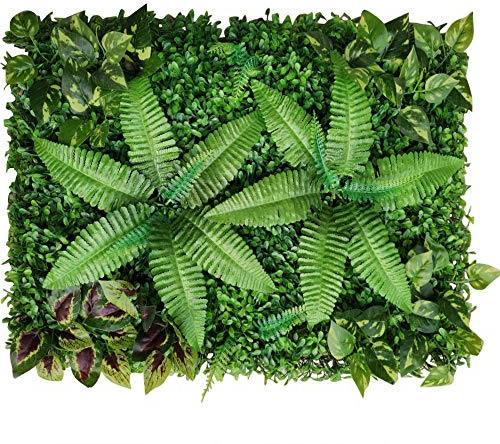 RjcdOPL - Juego de 9 paneles de pared vegetales artificiales, pared vegetal decorativa 60 x 40 cm, 9 unidades, decoración vegetal realista, telón de fondo para balcones, jardines e interiores