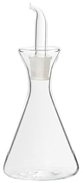 DRW Huilier en verre borosilicate de 125 ml avec bouchon anti-goutte transparent 15 x 7 x 7 cm