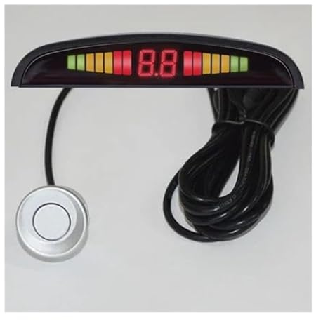 Macchina Sensori Di Parcheggio Sensore Parcheggio Radar Retromarcia Posteriore Per Auto 4 Rilevatori Monitoraggio Della Display Retroilluminato(Argento)