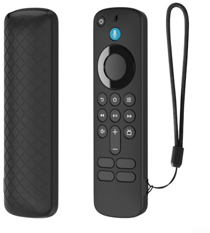 Silikonhülle für Fire TV Stick-4K/HD neuestes Modell Sprachfernbedienung, stoßfeste, leichte Schutzhülle mit rutschfestem Griff für Fire TV-Stick (schwarz)
