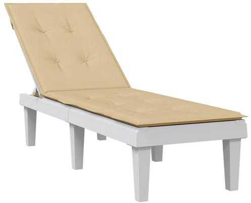 Frdhee Gartenstuhlauflagen Sitzkissen,Liegestuhl-Auflage Melange Beige (75+105) x 50 x 4 cm Stoff für Balkonstühle, Gartenstuhl, Bänke
