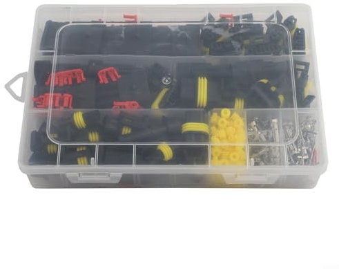 babominimer Kit di connettori per cavi elettrici impermeabili, 12 V, 300 V, 12 A, IP68, 1/2/3/4 pin, 352 pezzi, per modanature e finiture per auto, camion