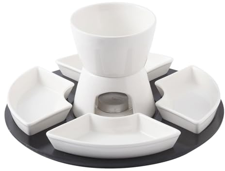 Oxxggkao Élégant ensemble de plateaux en céramique parfaits pour servir le dessert, le fromage, la fondue au chocolat, accessoire de cuisine pratique, assiette à fondue décorative