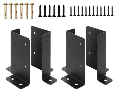 Supports de base de poteau de clôture en bois de type lourd réglables pour poteaux d'ancrage pour terrasse, balustrade, poteau de clôture en bois réglable