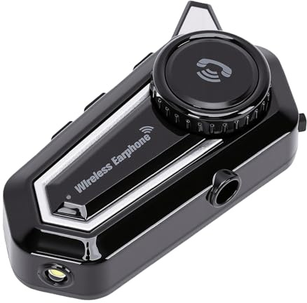 KIMISS Auriculares Bluetooth con Altavoz para Casco de Motocicleta, Auriculares con Cancelación de Ruido Dual con Bluetooth 5.0 EDR, IP67, Llamadas Musicales de 30 a 40 Horas para
