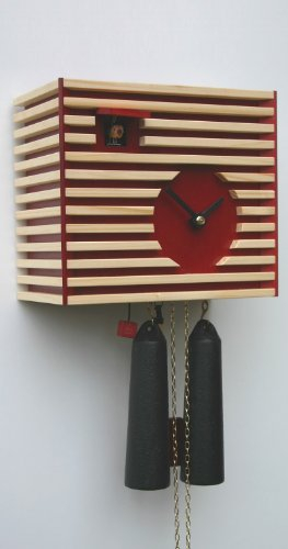 Rombach & Haas Moderne Kuckucksuhr Klassik im Raum rot 8-Tagewerk 20 cm