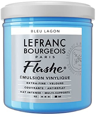 Lefranc Bourgeois Acrylic Vinyl Emulsion, Lagoon Blue, 125ml Tube-Vinylfarbe