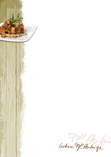 Designpapier Pfifferlingszeit DP885 – 50 Blatt Briefpapier – Hochwertiges Motivpapier Speisekarte, Menükarte, Gastronomie, Pfifferlinge – Laser- & Inkjetdrucker geeignet – Druckerpapier A4 90g/m²