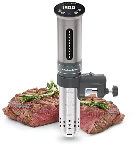 KitchenBoss Sous Vide Cooker Machine | 1100 Watts IPX7 Waterproof Sous-Vide G310/Silver | Suvee Cooker | Accurate Temperature Control Sous Vide Digital Display | Thermal Immersion Circulator