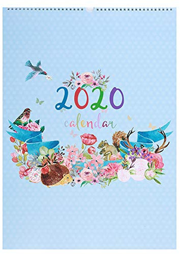Wandkalender 2020 Monatskalender Schuljahresplaner blau geblümt