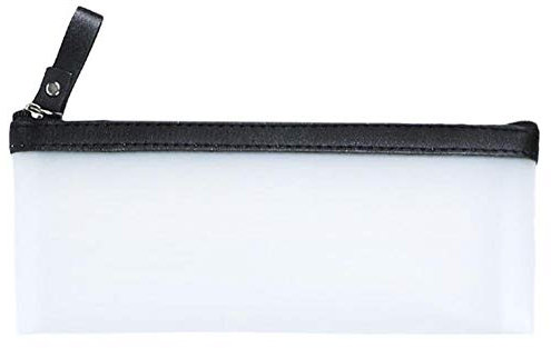 Mäppchen Kreative Bleistift-Kasten-einfache transparente TPU Stift Tasche Büro Studenten Mäppchen Reißverschluss-Feder-Kasten-Briefpapier School Supplies (Color : Black)