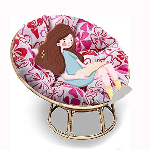 SRHWBF Papasan-Kissen Papasansessel Kissen Papasan-Sitzkissen Stuhlkissen Für Innen Balkon Draus Schaukelstuhlkissen (NUR Kissen) (F13 Ø105cm/41.3 in)