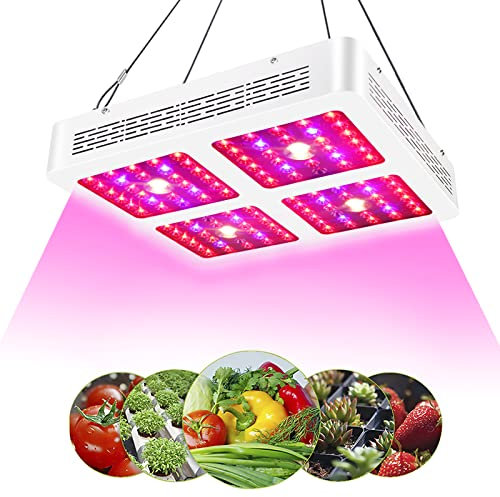 COKOLILA LED-Wachstumslicht, COB-Dual-Reflektoren, 1200W Vollspektrum Led Grow Lampe mit Gänseblümchen-Ketten-Funktion für Hydrokultur, Gewächshaus, Pflanzen, Gemüse und Blüte