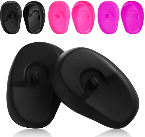 MAGICLULU 3 Pairs Silicone Hair Dye Ear Covers Hair Dye Salon Earmuffs Ear Protector Caps for Hairdressing Salon Dyeing Shower Accessory