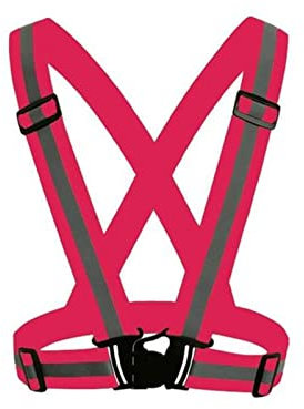 AGBARR Sicherheitswesten Highlight Reflektierende Riemen Nachtlauf Reiten Kleidung Weste Einstellbare Sicherheitsweste Elastische Band for Erwachsene Reflektierende Westen (Size : Pink Elasticity)