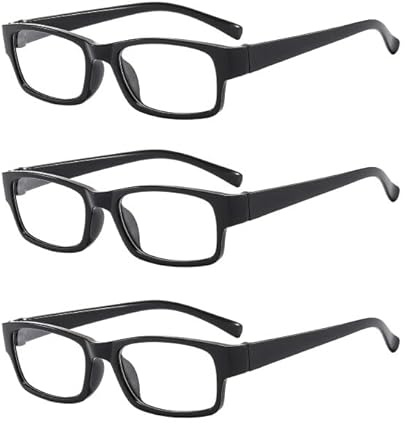 Suertree KS9806 Lot de 3 paires de lunettes de lecture pour femme avec aide visuelle et anti-fatigue 4,0 x