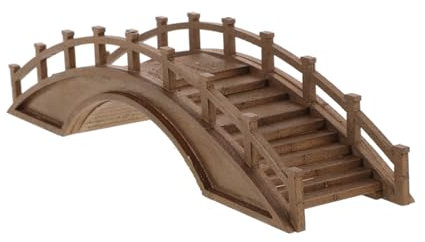 Cabilock Miniatur Holzbrücke Gartenbrückendekoration Mikro Bogenbrücke Terrasse Außendekor Robust Feines Holz Handwerkskunst Bonsai Gartendekoration