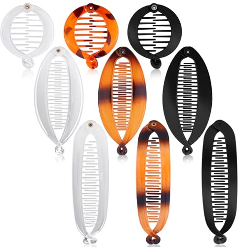 Gjinxi 9 Stück Französische Bananen-Clips, Bananen Haarklammer Bananenspange Haarspangen Fischschwanz Bananenspangen Haarspange Haarstyling Zubehör für Frauen Mädchen