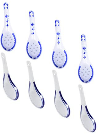 Cabilock 8stücke Keramik Suppenlöffel Küche Utensilien Haushaltsgeschirr Löffel Multifunktional Für Suppe Brei Esszimmer Kochen