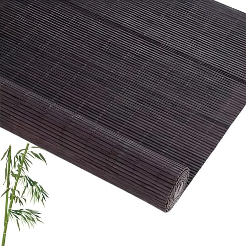 Eiauiuo Bambusrollo Sonnenschutz Sichtschutz Rollo Seitenzugrollo Walnussfarbe Schattierungsrate 65% Retro Raffrollo, für Fenster Tür Balkon Terrasse Garten Anpassbar(Width 40cm,High 80cm)