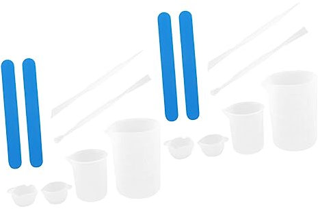 LALAFINA 2sets Epoxy Crafting Kit Silicone Measuring Cups Stirrers for DIY Projects Art