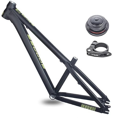 HSIRYAOHD 26er Hardtail-Mountainbike-Rahmen, 31,8 cm (12,5 Zoll), C/V-Bremse, Schnellspanner, QR 10 x 135 mm, Aluminiumlegierung, starrer Rahmen (schwarz)