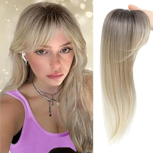RUNRAYAY Hair Toper, 360 ° 3D -Haaropper für Frauen mit dünnem Haar, 18 Zoll lange Stücke für Frauen Clip im mittleren Teil, blonde RT6/22/613a##
