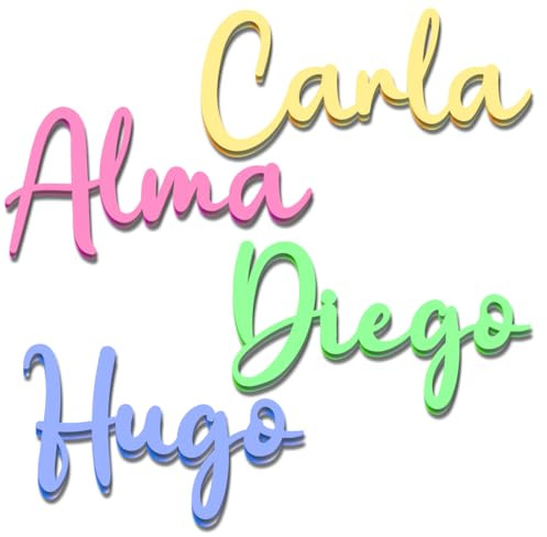 NEONOBS | Nombre Personalizado | Para Decoración Habitación Infantil, Bautizo o Baby Shower | Letras Decorativas Para Eventos, 15/20/25 cm | Letras Para Colgar en Pared O Puerta