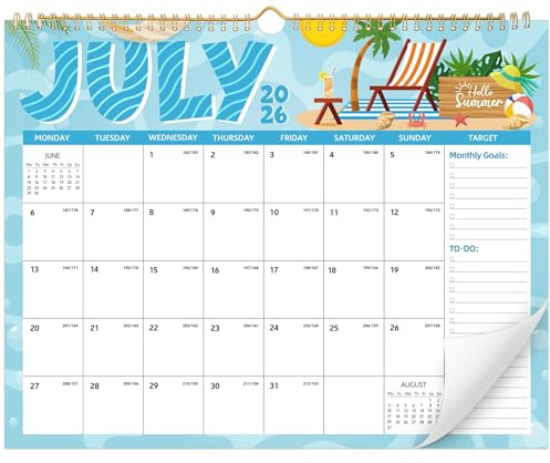 Wall Calendar 2026/27 UK, 18-Month Family Planner, 37 x 30cm | Jul 2026-Dec 2027, Month-to-View Layout, 120 GSM Paper, Holiday Marked, Smooth Writing, Home or Office Use
