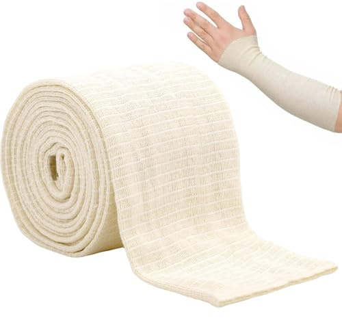 Binnan Bandage Tubulaire Élastique, Bandage de Compression élastique en Forme de Tube, Lavable et réutilisable, Bandage Tubulaire pour Genou, Cheville, Bras (10 cm x 5 m)